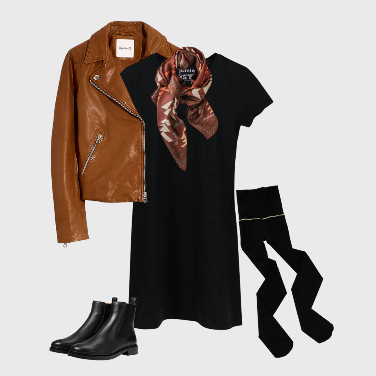 Edgy Chic T-Shirt Dress Look